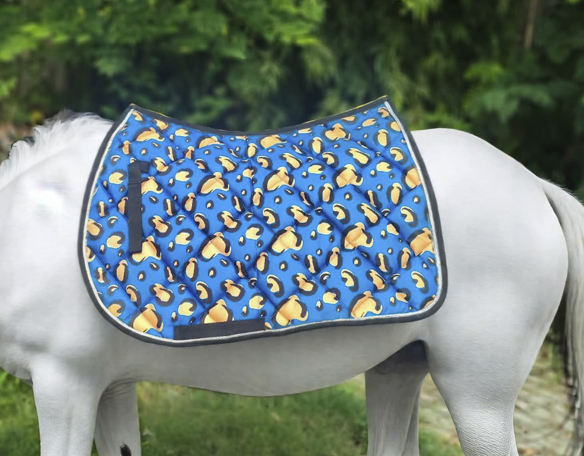 Teal Leopard Saddle Pad